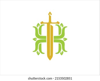 green sword drawing vector illustration design