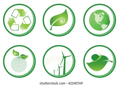 Green symbols. Vector illustration