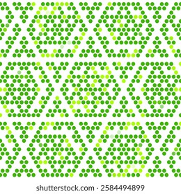 Green Symmetric Dotted Design Pattern on White Background. Can be used for fabric, cushion, carpet, curtain, wallpaper, gift wrap, background, card, cover, tiles, laminates, bags, table cloth etc.