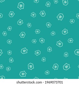 Green System bug concept icon isolated seamless pattern on green background. Code bug concept. Bug in the system. Bug searching.  Vector