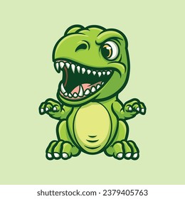 Green T Rex Creative Cartoon Illustration