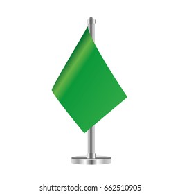 green table flag isolated on a  white background