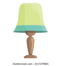 Green Table Lampe Symbol Zeichentrickfilm Vektorgrafik. Innenständer. Deko elektrisch