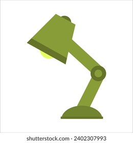 Green table lamp. Vector image.