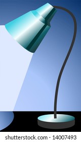 green table lamp with white light	