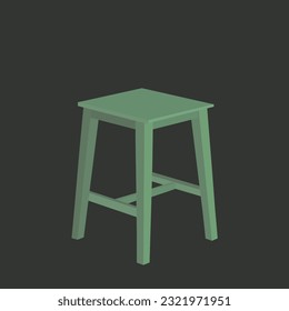 Green table in a room vector art 