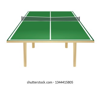 Green table tennis field. vector illustration