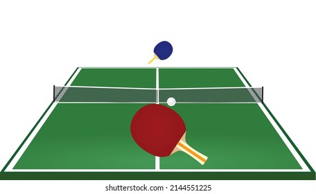 Green table tennis field. vector illustration