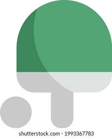 raqueta verde de tenis de mesa, ilustración, sobre un fondo blanco.