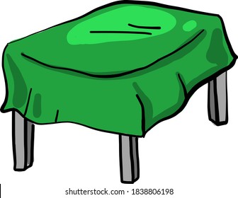 Mantel verde, ilustración, vector sobre fondo blanco