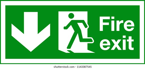 Green tables for emergency exit .