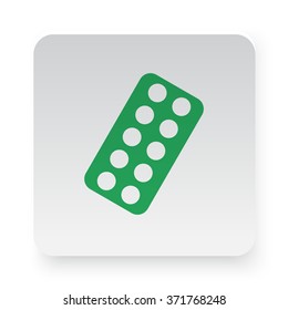 Green Tablet Strip icon on white app button