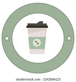 Green take away coffee shop logo.
