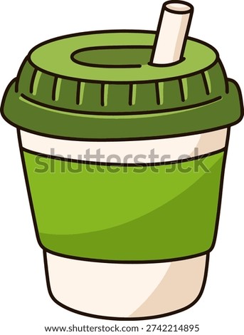 Green Takeaway Coffee Cup Flat Color Icon