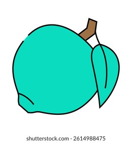 green tangerine leaf line icon vector. green tangerine leaf sign. isolated symbol illustration