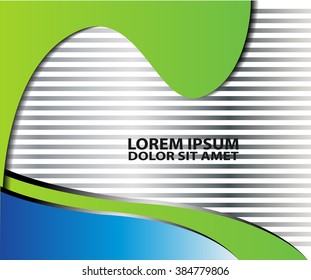 Green tangled bent lines corporate leaflet design

