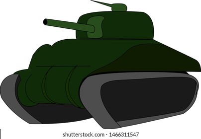 Green tank, illustration, vector on white background.
