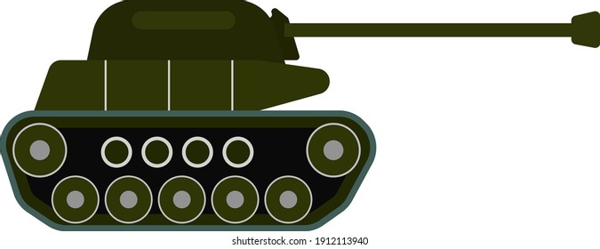 Tanque verde, ilustración, vector sobre fondo blanco.