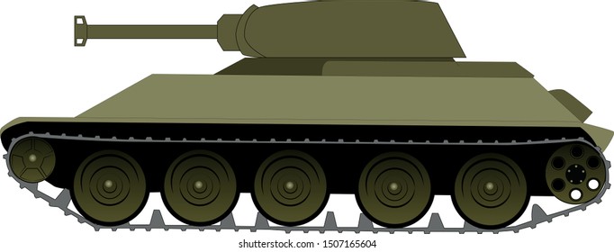 green tank isolated vector illustration