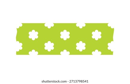 cinta verde Washi tape elemento de diseño plano