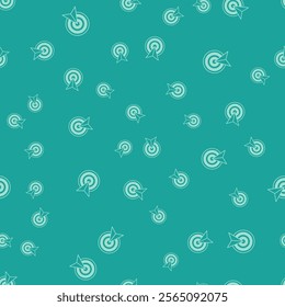 Green Target financial goal concept icon isolated seamless pattern on green background. Symbolic goals achievement, success.  Vector