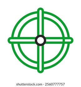 Green target icon. Concept of aim, goal, and focus.