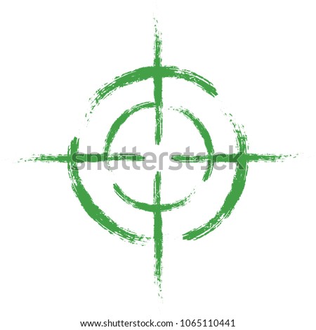 Green target on isolated white background. Vector element, illustration, icon for your design.