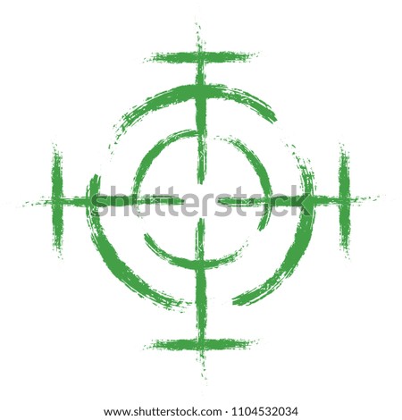 A green target on an isolated white background. Vector element, sight. Illustration, icon for your design.