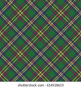 Green tartan classic seamless pattern. Vector illustration.