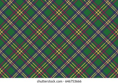 Green tartan classic seamless pattern. Vector illustration.