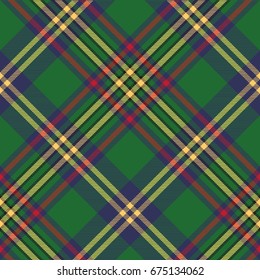 Green tartan classic seamless pattern. Vector illustration.