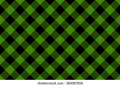 green tartan fabric texture in a square pattern seamless vector illustration
