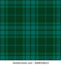 Green tartan plaid. Scottish pattern fabric swatch close-up. 