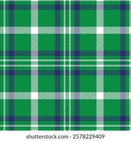 Green Tartan Plaid Scottish Pattern, Vector illustration