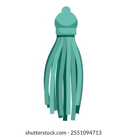 Green tassel hanging, featuring decorative knot, adding a touch of elegance and style