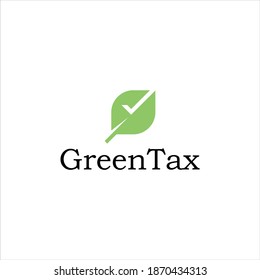 Ilustración de vectores con logotipo de concepto de hoja de cálculo de impuesto verde