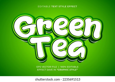 Green tea 3d editable text effect template