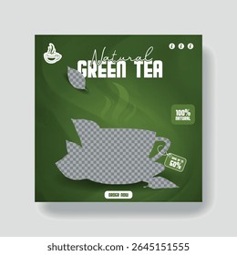 green tea advertisement social media poster design