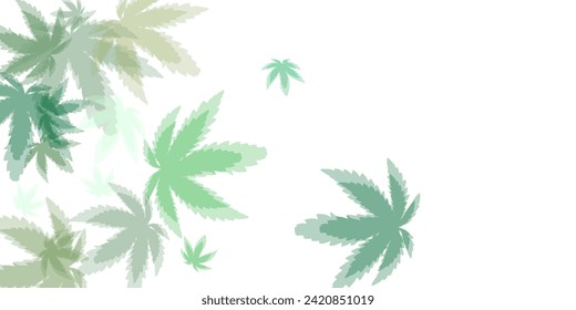 Green tea background with frame of scattered green leaves around text abstract vector illustration  Biological tree foliage vector fall season specific background.