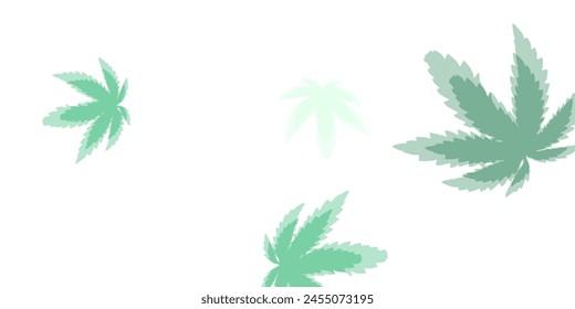 Green tea background with frame of scattered green leaves around text abstract vector illustration Refreshing green leaves scattered in the wind