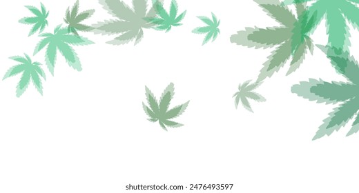 Green tea background with frame of scattered green leaves around text abstract vector illustration Vector illustration