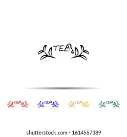 Green, tea bag multi color style icon. Simple thin line, outline vector of tea icons for ui and ux, website or mobile application