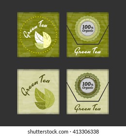 Green tea bag template