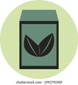 Green Tea box, illustration, on a white background.