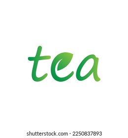 green tea cafe drink logo design symbol