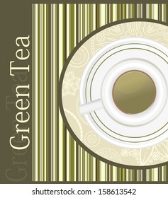 Green tea. Card Design template.