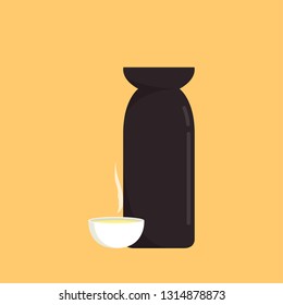 Green tea cartoon vector. wallpaper.