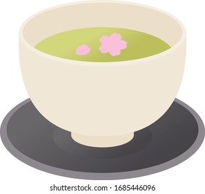 green tea and cherry blossoms,Japanese tableware teacup saucer set
