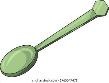 Cuchara vectorial de mesa de té y café verde