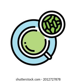 green tea color icon vector. green tea sign. isolated symbol illustration